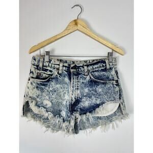 VTG Levis 509 Shorts Womens 12 High Rise Acid Wash Cutoff Heritage Classic Beach